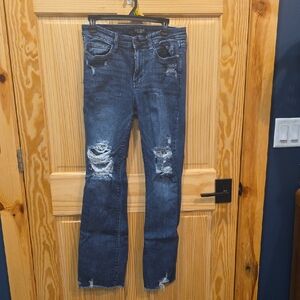 Judy Blue Distressed Slim Boot Jeans - Dark Blue 9/29